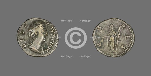 Denarius (Coin) Portraying Empress Faustina, after 141. Creator: Unknown.