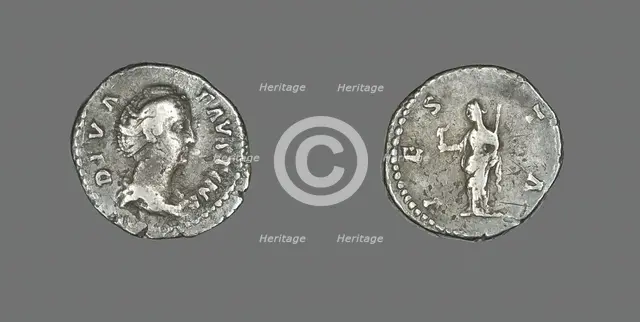 Denarius (Coin) Portraying Empress Faustina, after 141. Creator: Unknown.