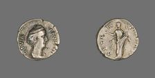 Denarius (Coin) Portraying Empress Faustina the Elder, after 141. Creator: Unknown