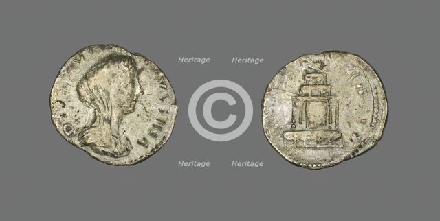 Denarius (Coin) Portraying Empress Faustina the Younger, 176-180. Creator: Unknown.