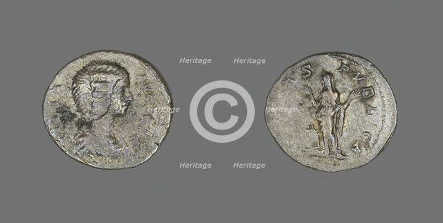 Denarius (Coin) Portraying Empress Julia Domna, 196-211. Creator: Unknown.