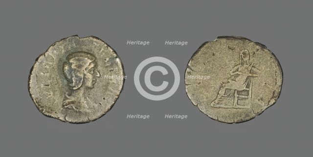 Denarius (Coin) Portraying Empress Julia Domna, 211-217. Creator: Unknown.