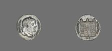 Denarius (Coin) Portraying Galerius Maximianus, 307-310. Creator: Unknown