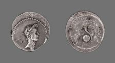 Denarius (Coin) Portraying Julius Caesar, 42 BCE, issued by L. Mussidius Longus. Creator: Unknown