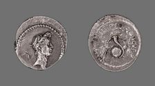 Denarius (Coin) Portraying Julius Caesar, 42 BCE, issued by L. Mussidius Longus. Creator: Unknown