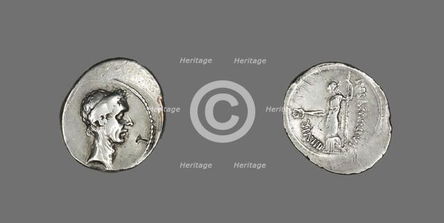 Denarius (Coin) Portraying Julius Caesar, 43 BCE. Creator: Unknown.