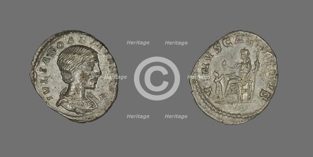 Denarius (Coin) Portraying Julia Soaemias, 218-222. Creator: Unknown.