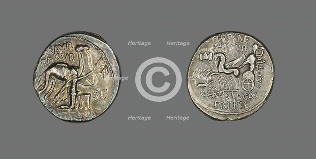 Denarius (Coin) Portraying King Aretas, 58 BCE. Creator: Unknown.