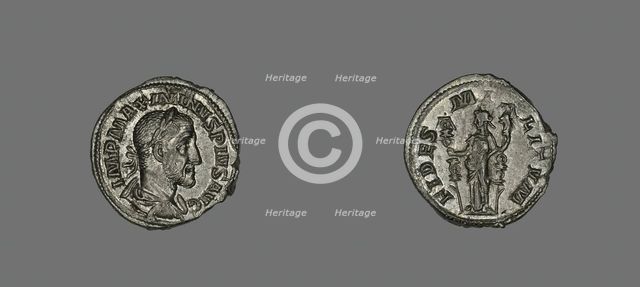 Denarius (Coin) Portraying the Emperor Maximinus, 235 (March)-236 (January). Creator: Unknown.