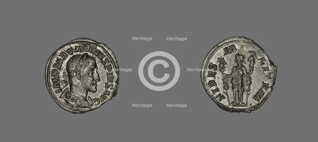 Denarius (Coin) Portraying the Emperor Maximinus, 235 (March)-236 (January). Creator: Unknown.