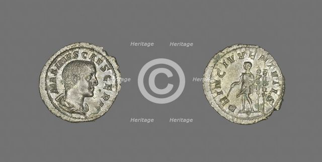 Denarius (Coin) Portraying the Emperor Maximus, late 235-early 236. Creator: Unknown.