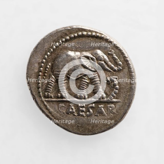 Denarius;Elephant Trampling a Ketos (Sea Dragon), 1st century B.C. Creator: Unknown.