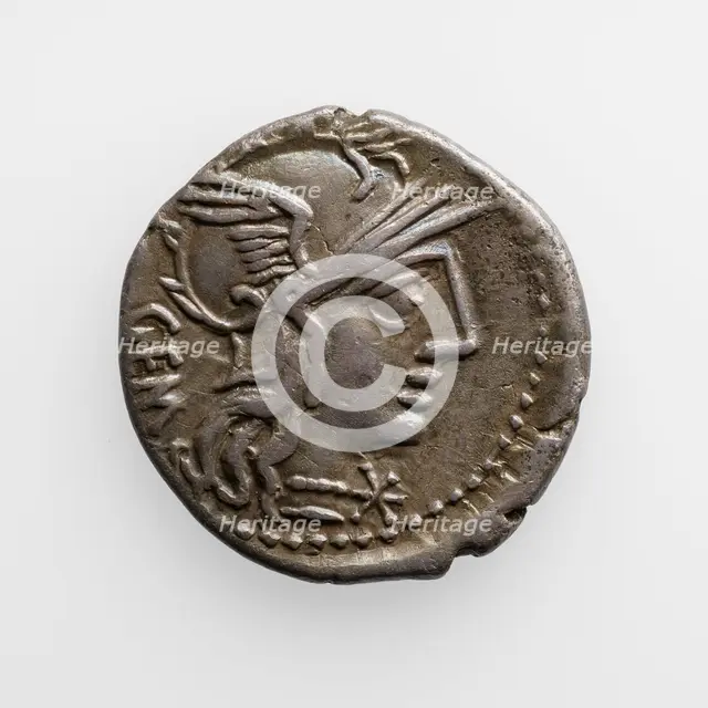 Denarius of M. Aburius Geminus, about 132 B.C. Creator: Unknown.