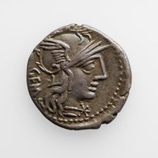 Denarius of M. Aburius Geminus, about 132 B.C. Creator: Unknown