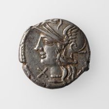 Denarius of M. Baebius Tampilus, about 137 B.C. Creator: Unknown