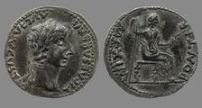 Denarius of Tiberius. Findspot: South Asia, India, Tamil Nadu , 1st H. 1st century AD. Creator: Numismatic, Ancient Coins