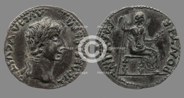 Denarius of Tiberius. Findspot: South Asia, India, Tamil Nadu , 1st H. 1st century AD. Creator: Numismatic, Ancient Coins  .