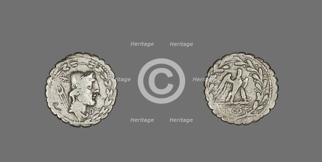 Denarius Serratus (Coin) Depicting the God Vulcan, 105 BCE. Creator: Unknown.