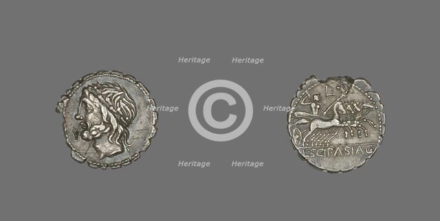 Denarius Serratus (Coin) Depicting the God Saturn, 106 BCE. Creator: Unknown.