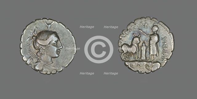Denarius Serratus (Coin) Depicting the Goddess Diana, about 81 BCE. Creator: Unknown.
