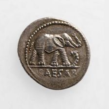 Denarius;Elephant Trampling a Ketos (Sea Dragon), 1st century B.C. Creator: Unknown
