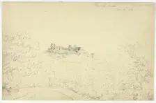 Denbigh Castle from Segroyt Dingle, 1816. Creator: George Fennel Robson