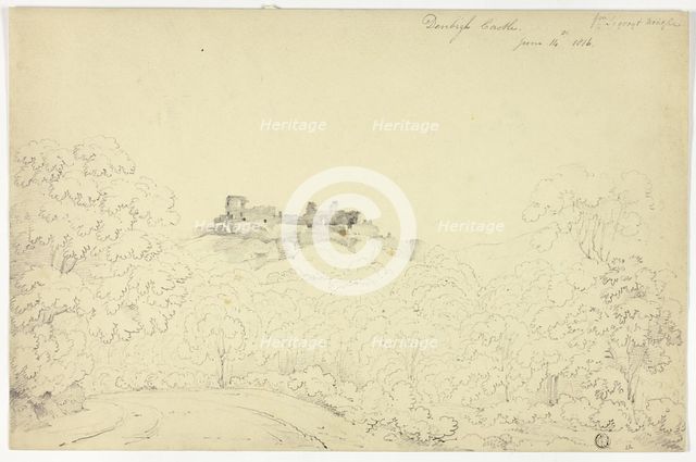 Denbigh Castle from Segroyt Dingle, 1816. Creator: George Fennel Robson.