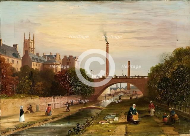 Denburn with Bleach Green and Union Bridge, Aberdeen, 1824-1849. Creator: Unknown.