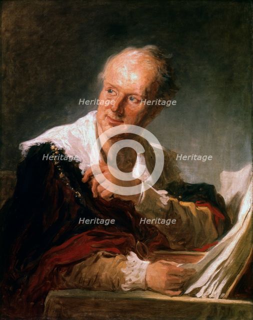 Denis Diderot, 18th century French man of letters and encyclopaedist, c1755-1784. Artist: Jean-Honore Fragonard