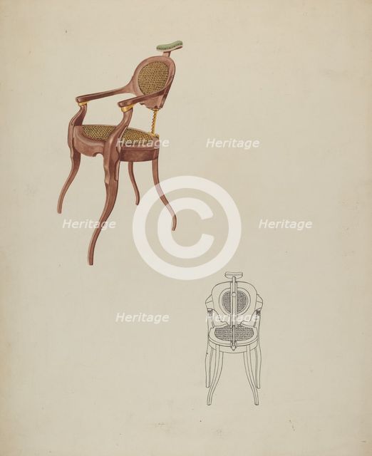 Dental Chair, c. 1937. Creator: Lucien Verbeke.