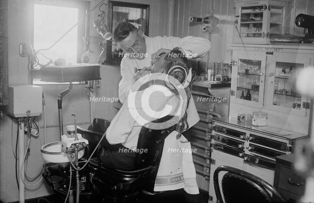 Dentist on COMFORT, between c1915 and c1920. Creator: Bain News Service.