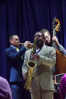 Denys Baptiste and Allessio Phelps, Watermill Jazz Club, Dorking, Surrey, 2014. Artist: Brian O'Connor
