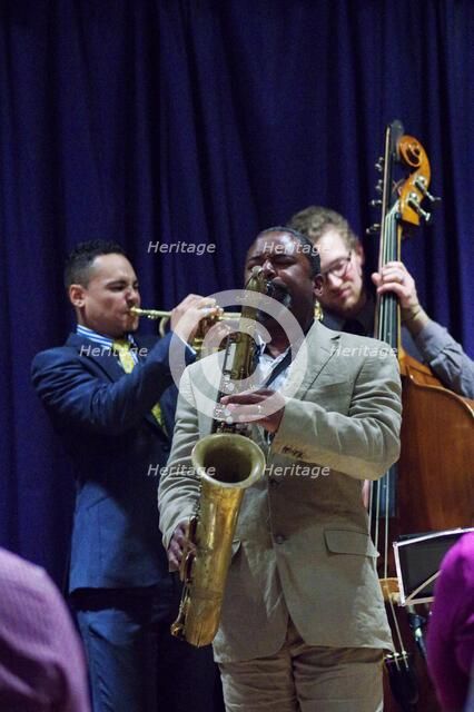 Denys Baptiste and  Allessio Phelps, Watermill Jazz Club, Dorking, Surrey, 2014. Artist: Brian O'Connor.