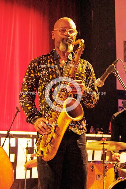 Denys Baptiste, Denys Baptiste Quartet, Battle Jazz Festival, Battle, East Sussex, July 2023. Creator: Brian O'Connor.