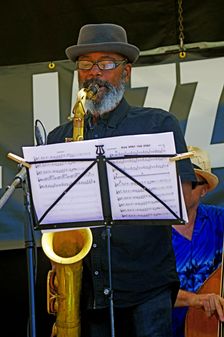 Denys Baptiste, Hexagonal, Battle Jazz Weekend, Battle, East Sussex, 24 July 2022. Creator: Brian O'Connor