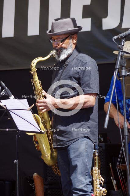 Denys Baptiste, Hexagonal, Battle Jazz Weekend, Battle, East Sussex, 24 July 2022. Creator: Brian O'Connor.