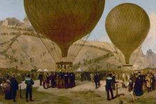 Départ de Léon Gambetta pour Tours sur le ballon l'"Armand-Barbès", le 7 octobre 1870, à..., c1871. Creators: Jules Didier, Jacques Guiaud