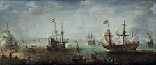 Departure of a Dutch Fleet on the Vlieree Near the Island of Vlieland, 1600-1625. Creator: Cornelis Claesz van Wieringen