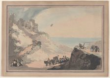 Departure of Blanchard and Jeffries Balloon from Dover, January 7, 1785, January ..., January 1794. Creator: Thomas Rowlandson