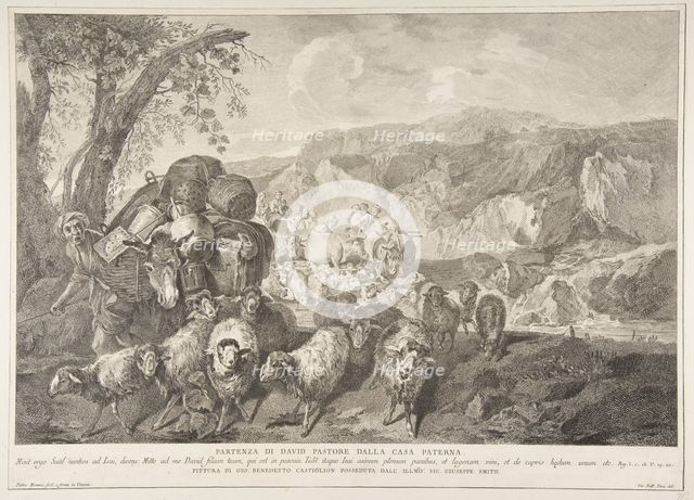 Departure of David the Shepherd from the House of His Father (Partenza di David pastore..., 1743-63. Creator: Pietro Monaco.