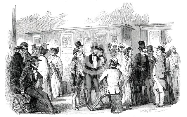 Departure of English Members of the Peace Congress for Frankfort, 1850. Creator: W. T..