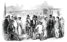 Departure of English Members of the Peace Congress for Frankfort, 1850. Creator: W. T.