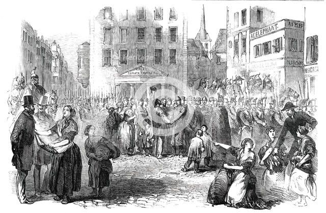 Departure of Prisoners from the Abbaye, at Paris, 1850. Creator: Unknown.