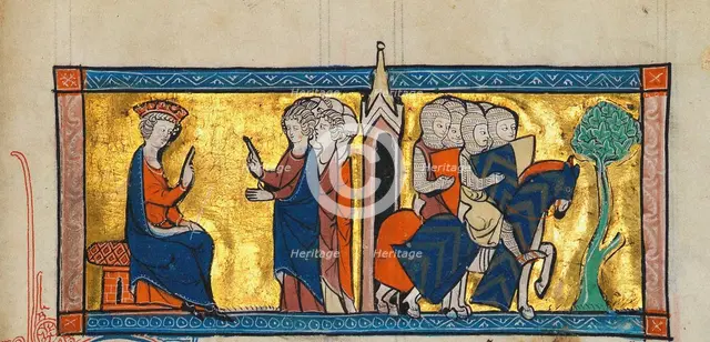 Departure of the Templars. From Chronique d'outremer, c. 1280. Creator: Anonymous.