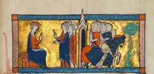 Departure of the Templars. From Chronique d'outremer, c. 1280. Creator: Anonymous