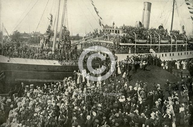 'Departure of the Victorian (B.C.) Contingent', c1914, (1919).  Creator: Unknown.