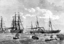 Departure of the Emperor of Russia in his yacht from Gravesend, 1874. Creator: Unknown