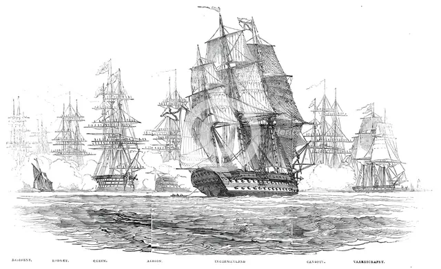 Departure of the Grand Duke Constantine of Russia, from Plymouth - drawn by Mr. N. M. Condy, 1845. Creator: Unknown.