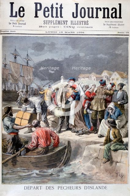 Departure of the Icelandic fishermen, 1894. Artist: Frederic Lix