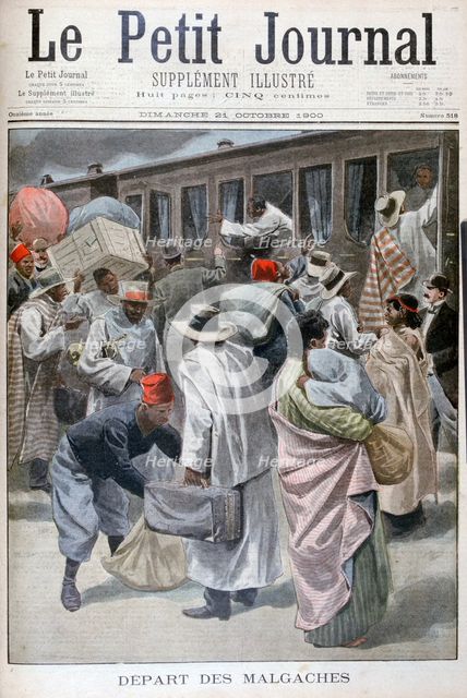 Departure of the Madagascans, Universal Exhibition of 1900, Paris, 1900. Artist: Unknown